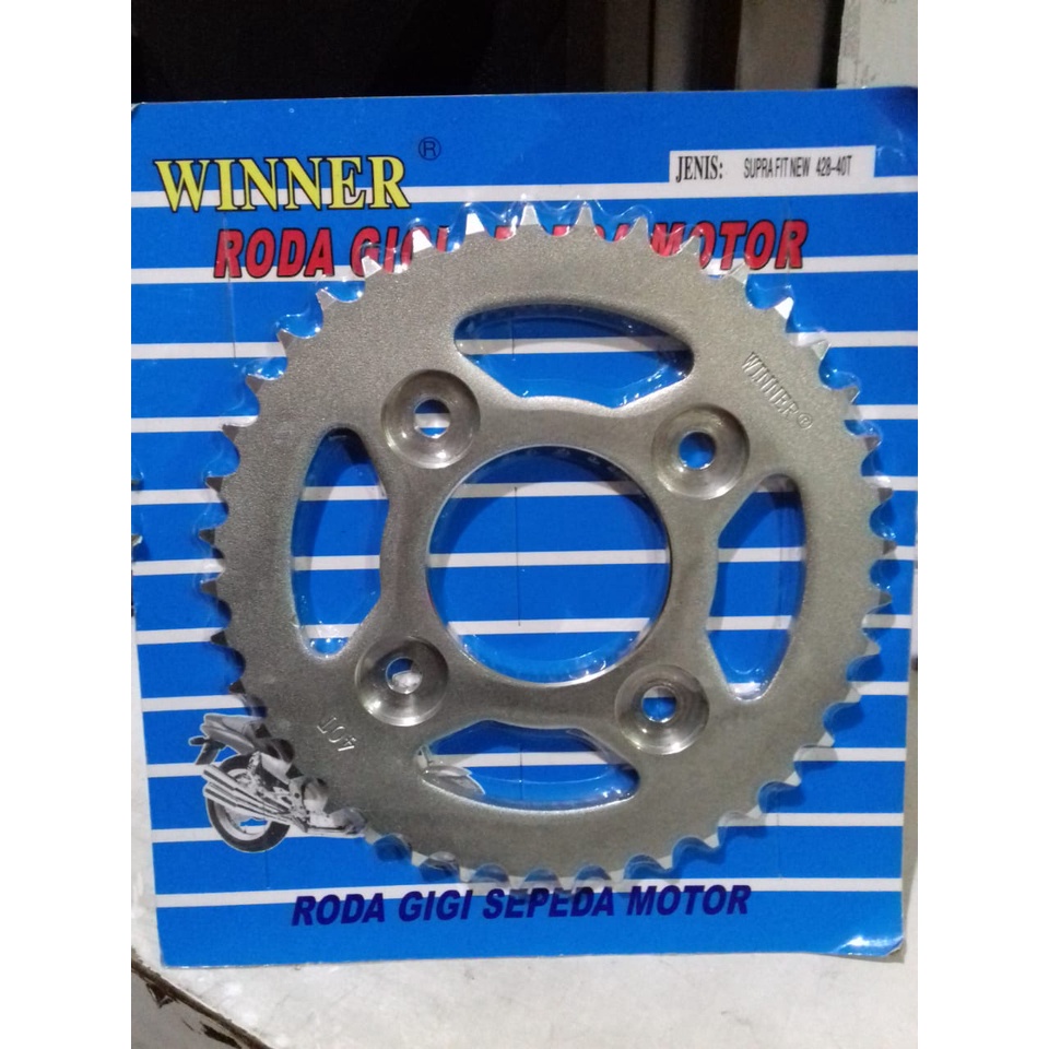GEAR GIR GIGI BELAKANG 40T KARISMA KIRANA SUPRA FIT NEW REVO ABSOLUTE 428X40T MEREK WINNER