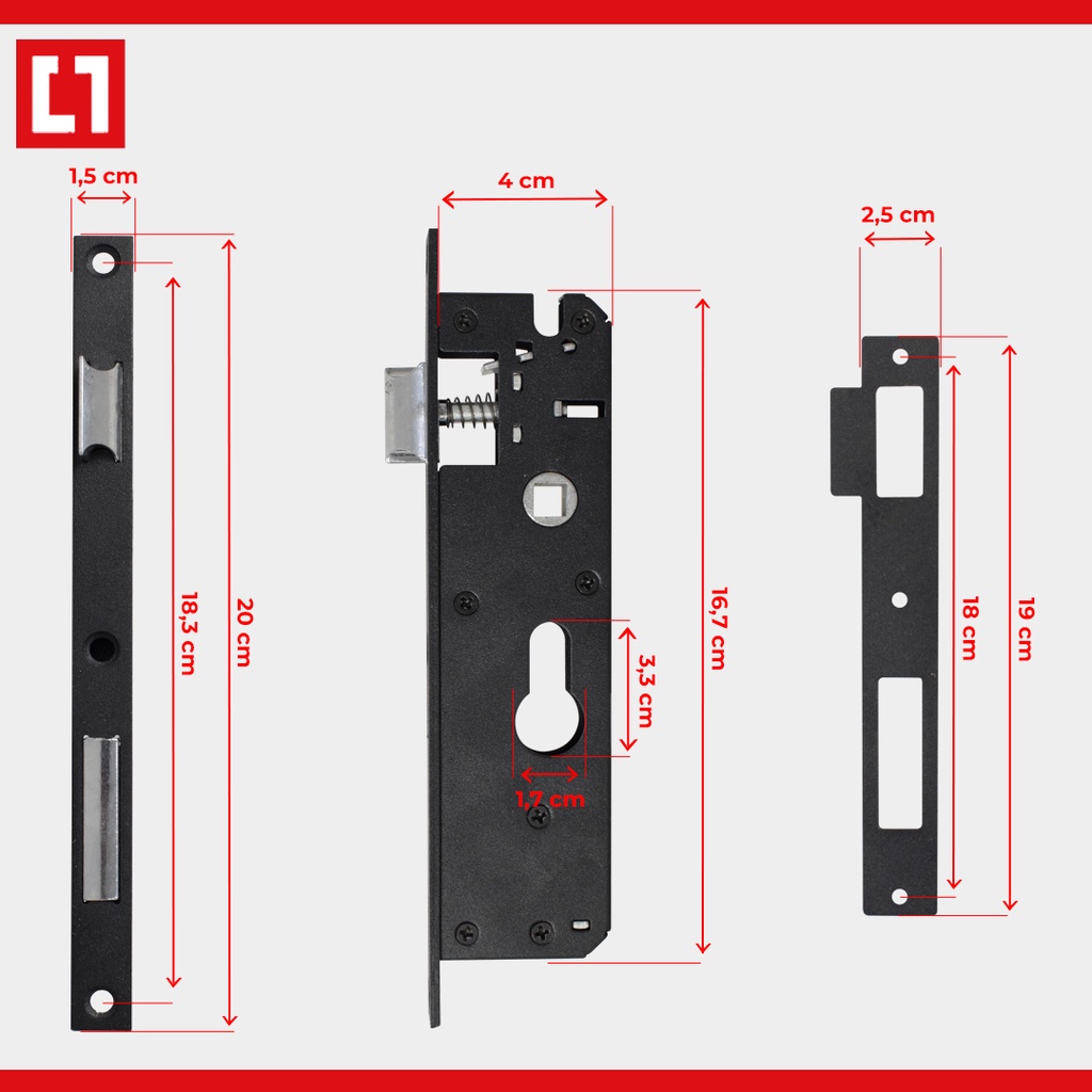 Handle Kunci Pintu Expanda Aluminium Kawat Nyamuk 1 Set - Weldom