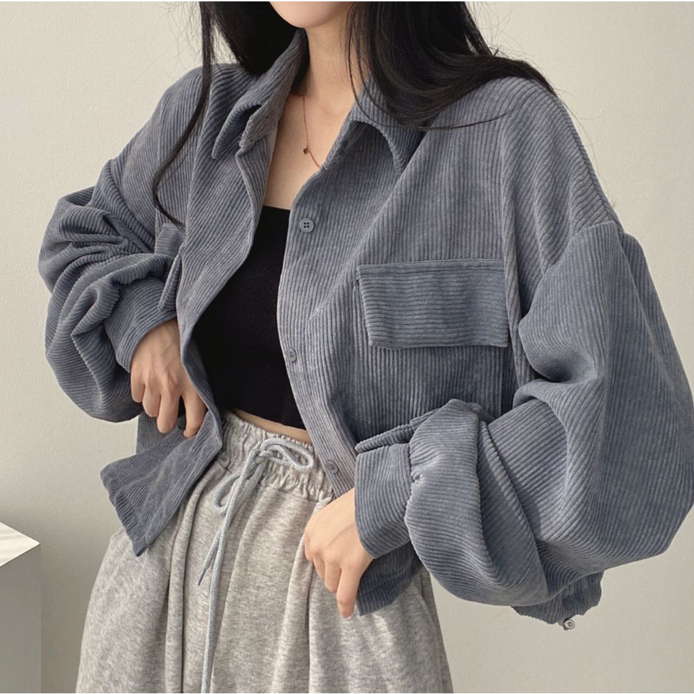 BEARYJEANS Corduroy Outer Korean Style Wanita Oversize Import - BJ041