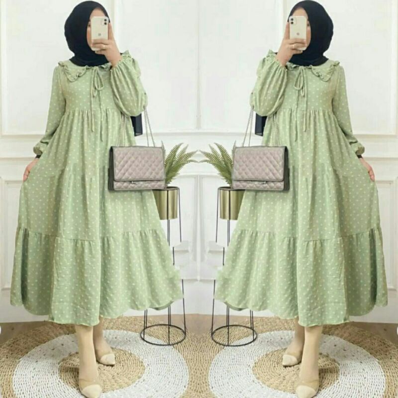 Pungky Midi Dress/ Midi Dress Muslim/ Midi Dress Crinkle /Midi Dess Cantik /Midi Dress