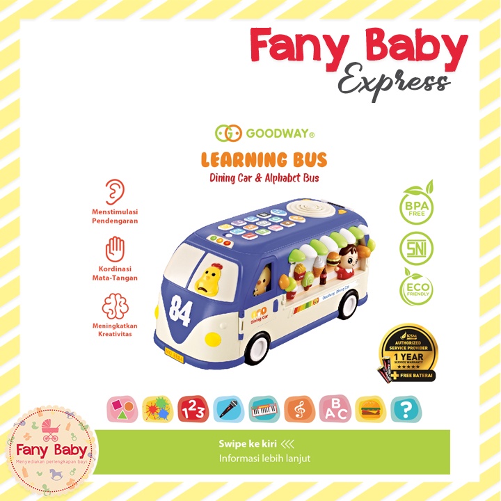 GOODWAY LEARNING BUS TOYS DINING CAR &amp; ALPHABET BUS