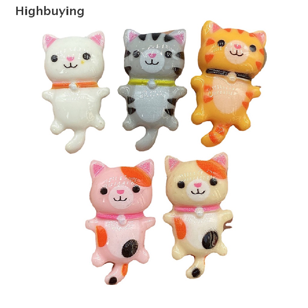 Hbid 10Pcs Aksesoris Cabochon Resin Mini Kartun Hewan Kucing Lucu DIY Glory