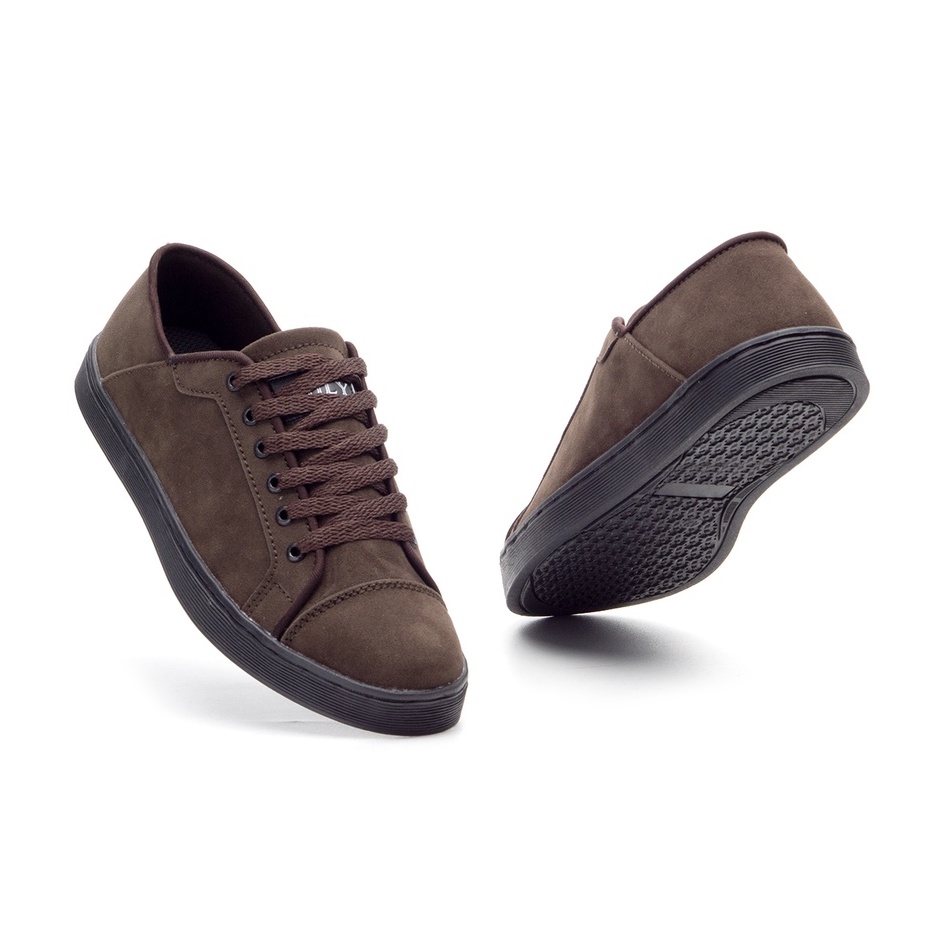 GABRIEL BROWN |ManNeedMe x DAILY| Sepatu Sneakers Pria Casual Shoes Sneaker ORI SOL DIJAHIT