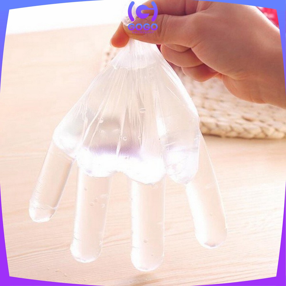 GOGO-C127 Sarung Tangan Plastik 100PCS (50PSG) Steril Sekali Pakai Hand Glove Dapur Transparan