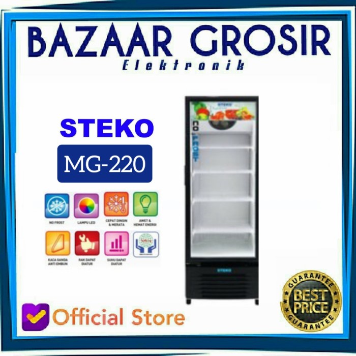 Display Showcase Steko Mg220 Mg 220 200L Display Cooler Kulkas Minuman