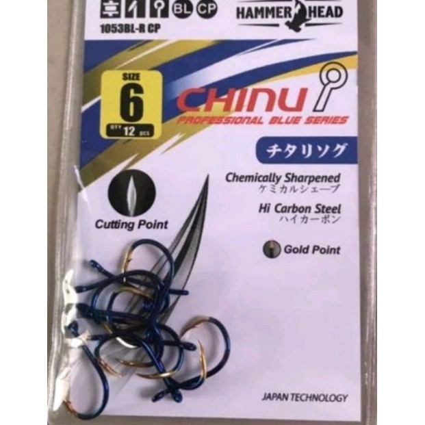 kail hammer head chinu 1053BL profesional blue series / kail hammer head biru ujung emas