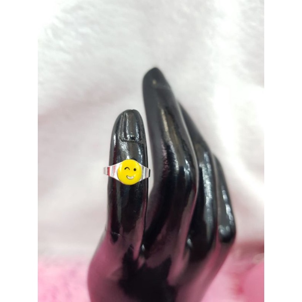 CA431G146G cincin baby ongsrot model emoji smile white gold berat 0.950 kadar 75% 17k tok 750 ub$