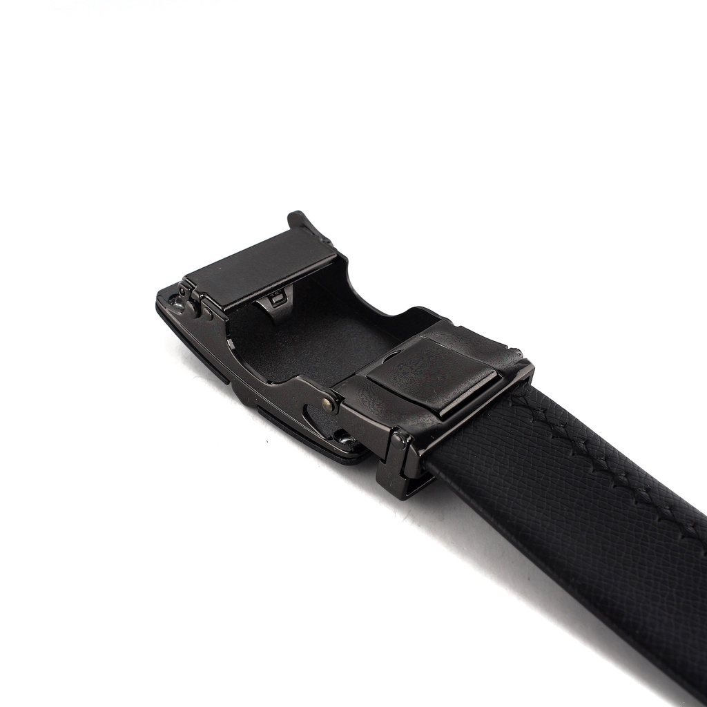 TOKOKOE - Gesper Ikat Pinggang Pria model Rel Ban Pinggang Otomatis Bahan Kulit Jumbo Size - AIG J56 Black