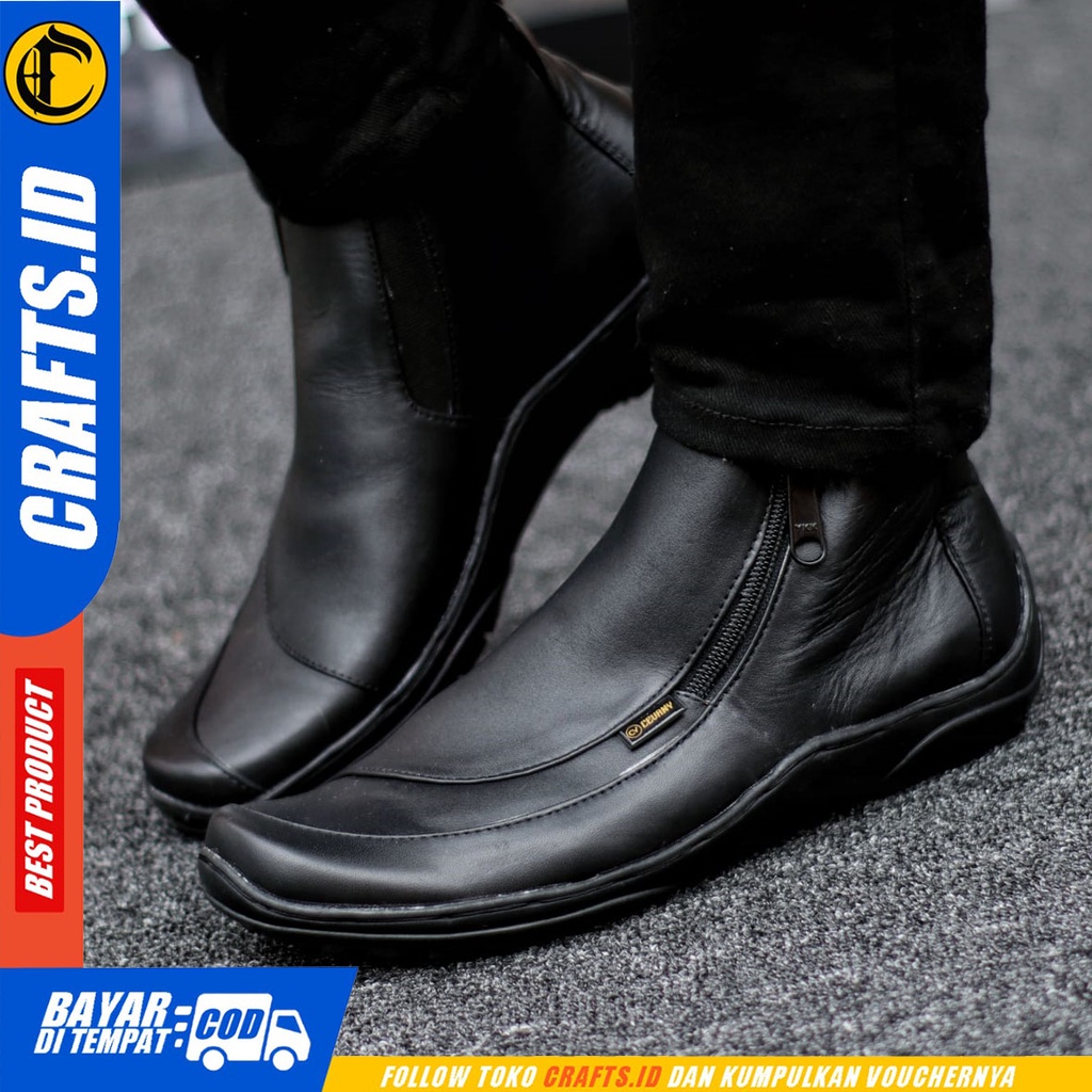 CRAFTS badami - Sepatu Boots Pantopel Formal Kulit Asli Kerja Pria