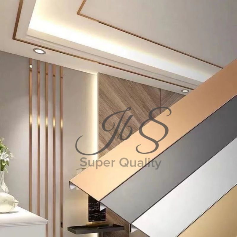 LIST U MIRROR ROSE GOLD 10×40×10 T : 0,8MM P : 3.050MM STAINLESS SS 201 - LIST U INTERIOR