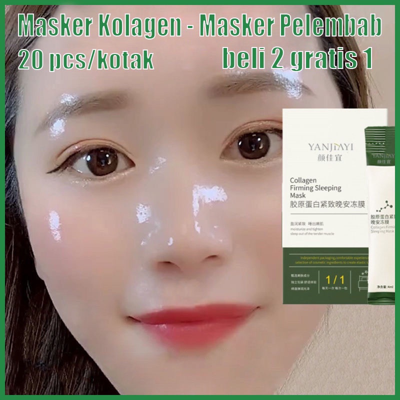 Masker Pemutih Masker Kolagen Sleeping Mask 20 Pcs/Kotak Pemutih Anti-Kerut Mengencangkan dan Mengecilkan Pori-Pori Mencerahkan Kulit Perawatan Kulit