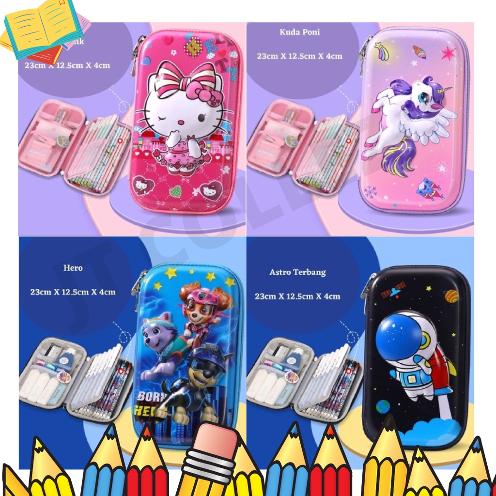 

[JTC] Kotak Pensil Jumbo Motif Timbul 6D Kualitas Premium -M0201