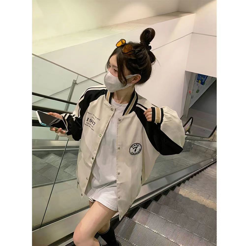 Nico##Versi Korea dari jaket wanita/jacket crop wanita/jaket baseball wanita/jaket baseball kor00