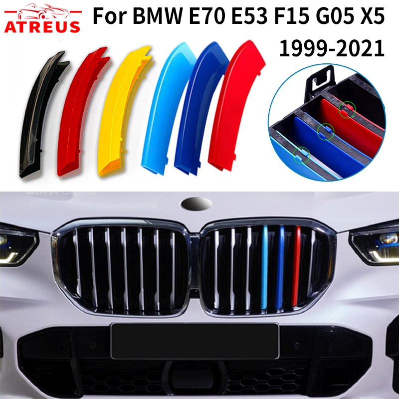 3 Pcs Strip Klip Trim Grill Mobil Balap BMW E70 E53 F15 G05 X5 2021 2020 1999-2019 M Power Bahan ABS