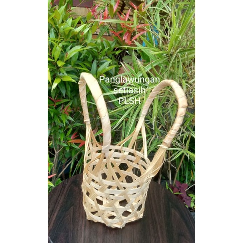 anyaman bambu tas bulat 2tk 15×10