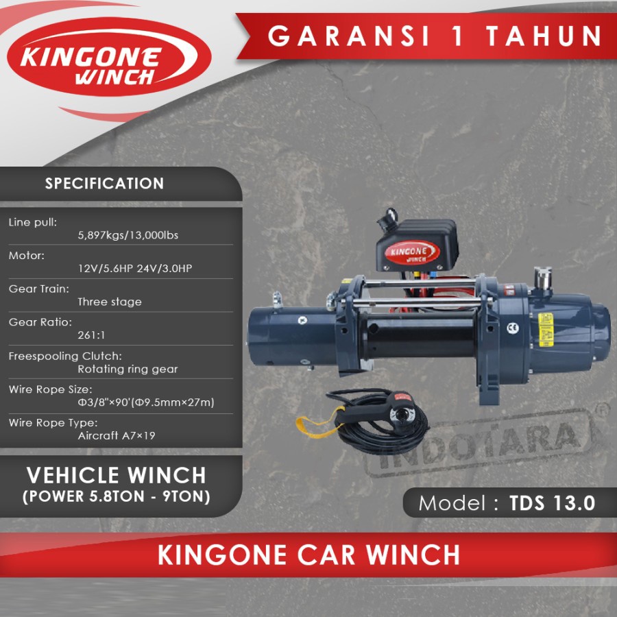 Kingone Car Industrial Vehicle Winch TDS 13.0