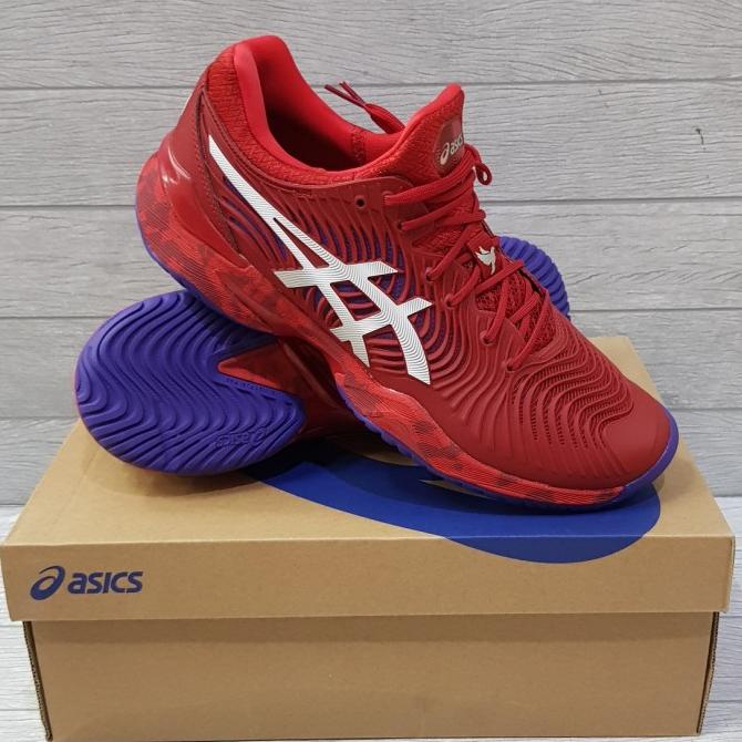 Termantab] Sepatu Tenis Asics COURT FF NOVAK CRANBERRY WHITE ORIGINAL