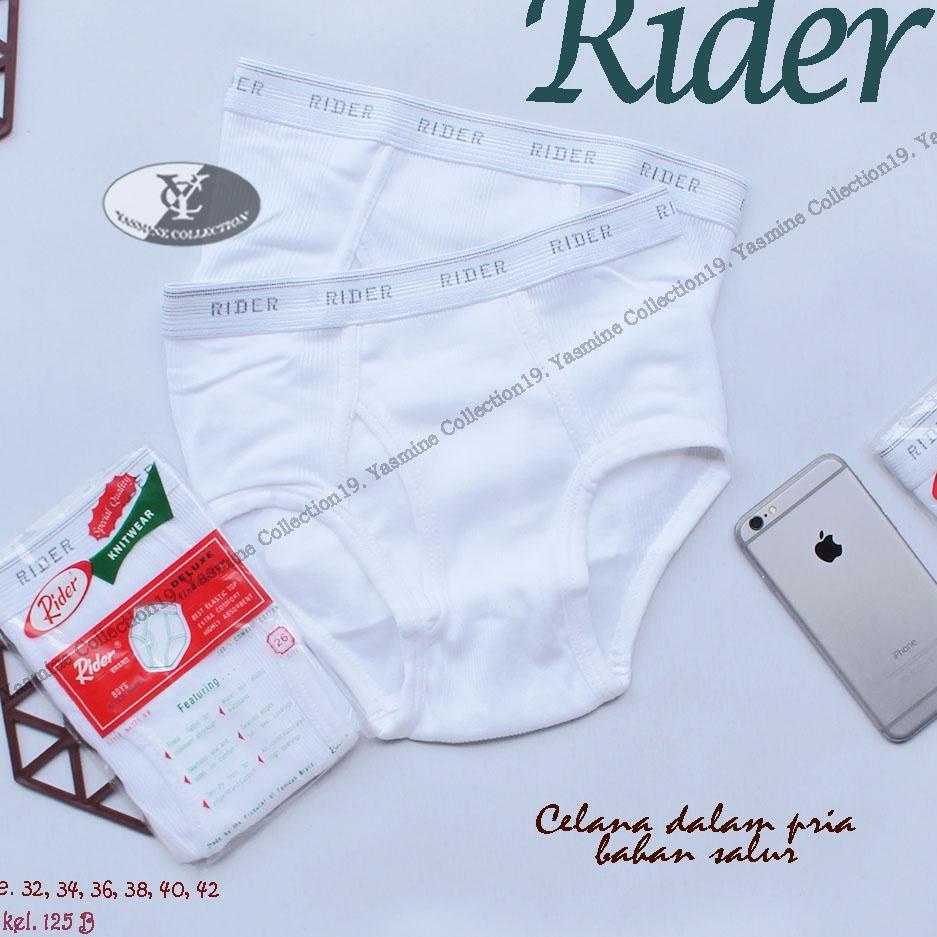 Terbaik Celana Dalam Rider 125B | Pria CD Putih Salur | Celana Dalam Pria | Celana Dalam Putih | Rid