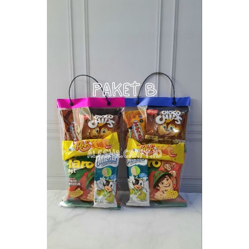 Bingkisan ulang tahun anak/snack ulang tahun anak/ souvenir snack anak FREE KARTU/paket hemat snack anak