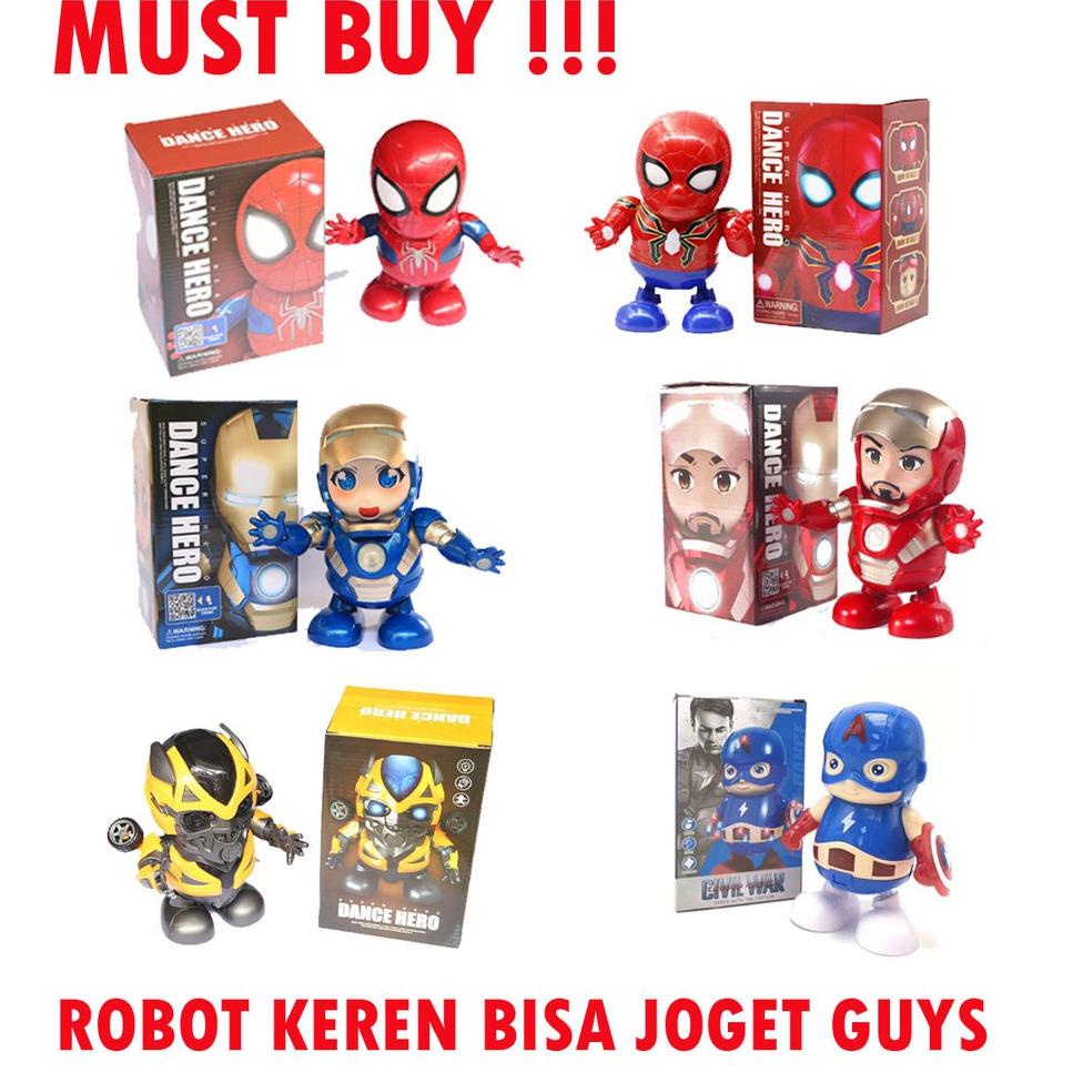 SWE.22Oc22ᵟ ◦ MAINAN ANAK MURAH ANAK DANCE HERO IRON MAN BUMBLEBEE CATTLE ( JUMBO ) ROBOT JOGET MAIN