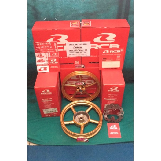Velg Racing RCB  SP522-Yamaha Ego 125/Mio 125 (160x185x14)+Piringan disc 190mm (4hole)-Gold