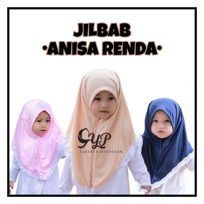 Jilbab Anak Bayi Anisa Renda Usia 0-3 th all size Premium/Hijab baby