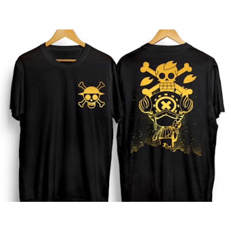 T-shirt Kaos/Baju distro Original Anime Chopper Siluet Gold