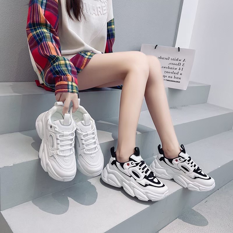 AVANCEID 1881 Sepatu Sneakers Wanita Sekolah Olahraga Sport Hitam Putih Import