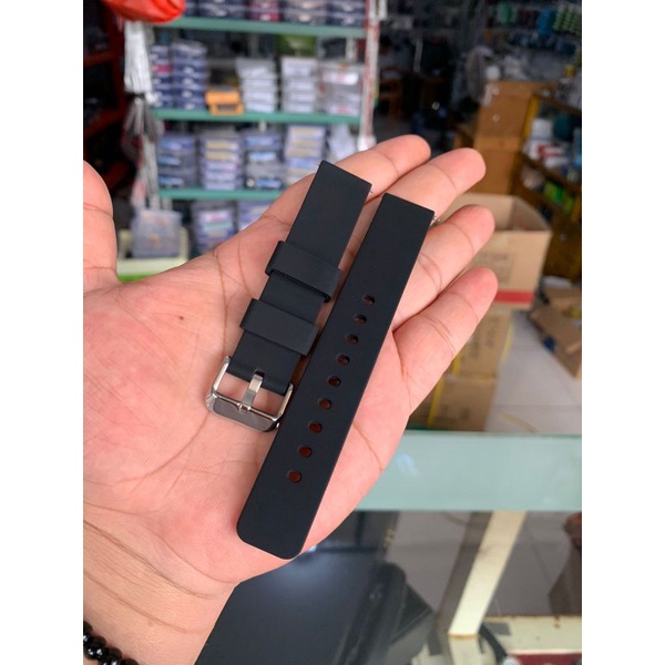 Strap Tali Jam Tangan silicon hitam size 18mm 9909 new model