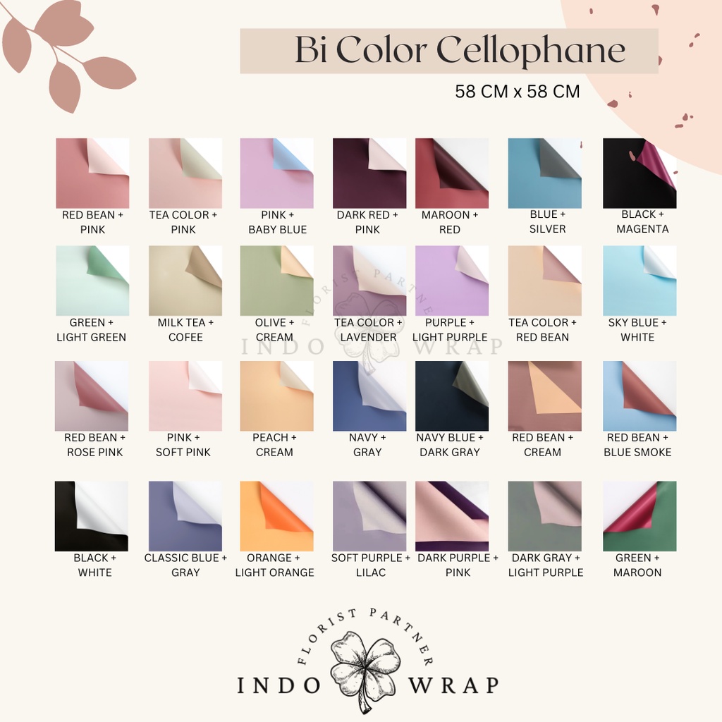 

[20 LEMBAR] KERTAS FLOWER WRAPPING BI COLOR CELLOPHANE KERTAS BUKET BUNGA HAND BOUQUET