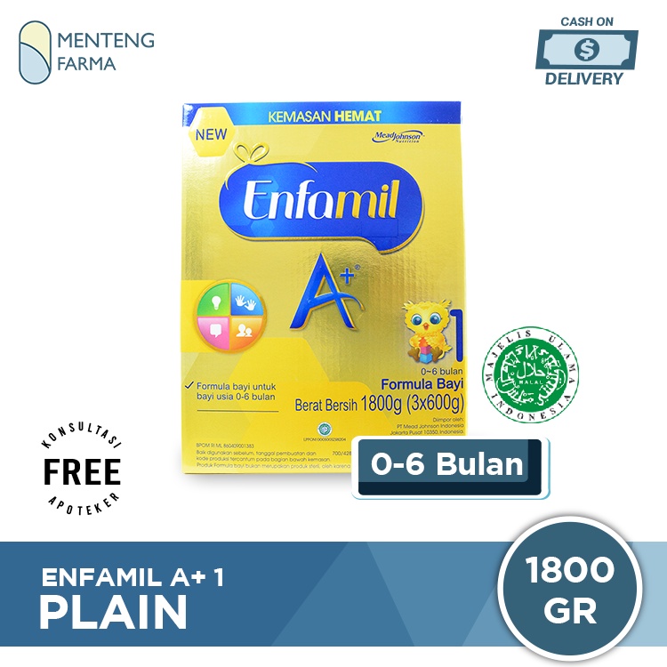 Enfamil A+ Tahap 1 Susu Formula Bayi Plain 1800 gr