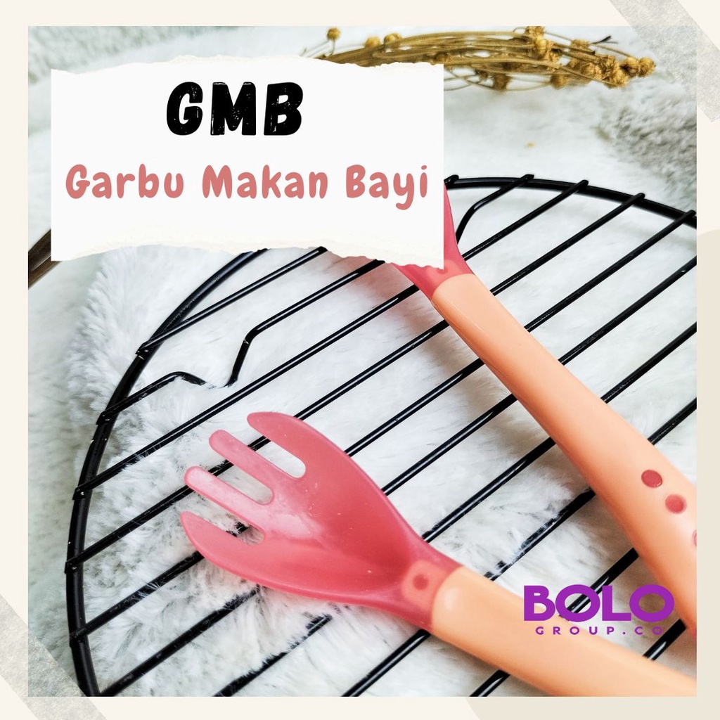 KING [GMB] Garpu Makan Bayi / Garpu Silicon Sensor Panas / Garpu Makan Silicon Anak / Sendok Garpu Mpasi