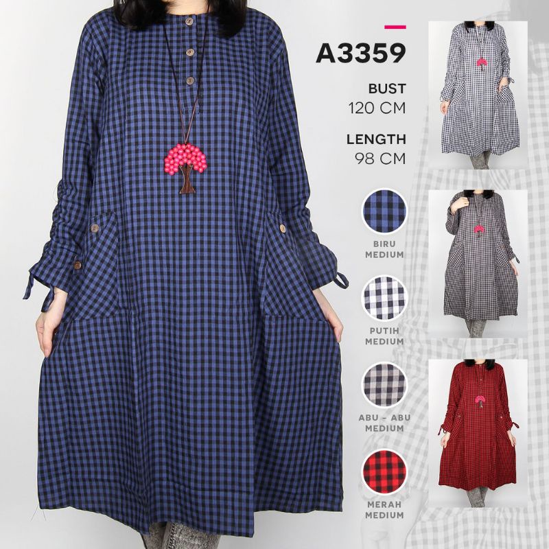 tunik kotak jumbo/tunik xxl/tunik kotak