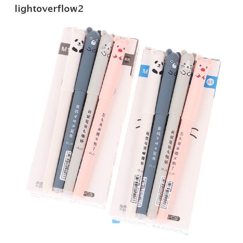 (lightoverflow2) 4pcs / Set Pulpen Gel 0.35mm Bisa Dihapus Untuk Sekolah / Kantor
