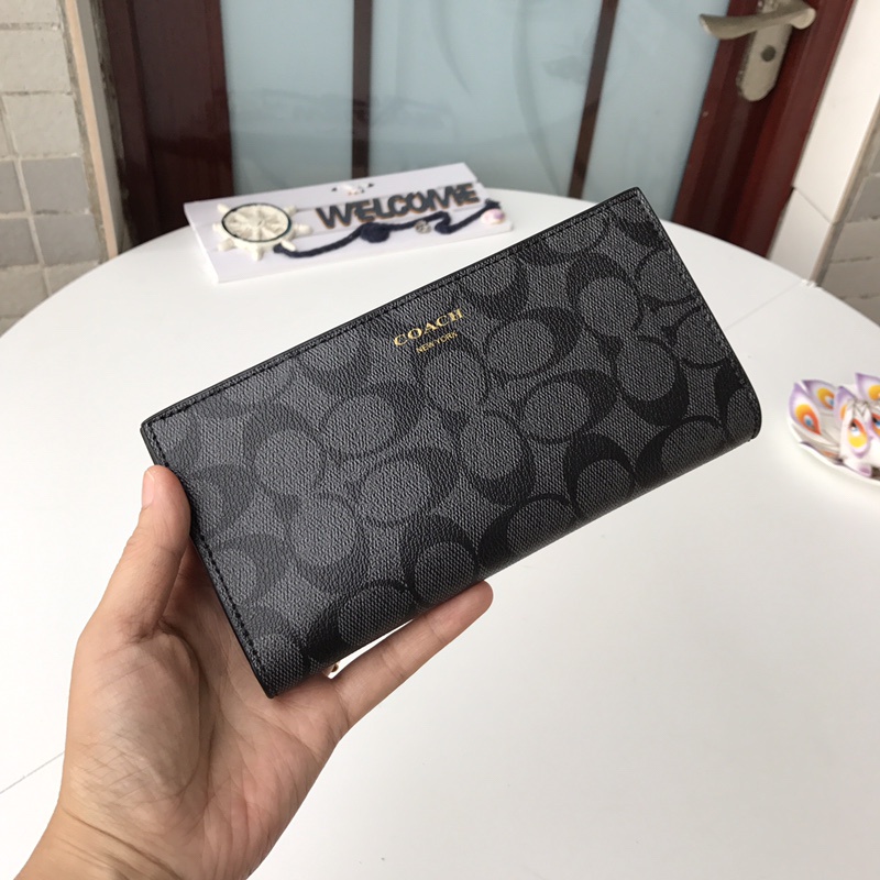 [shopee live]74599  coach women wallet long style zip purses  qianbap