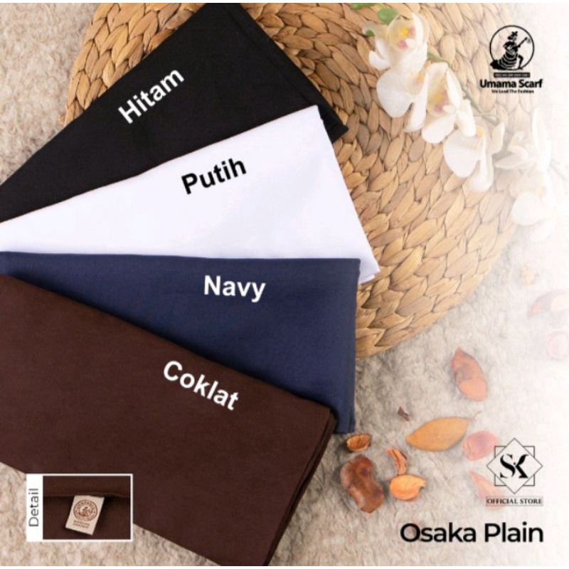 HIJAB UMAMA VOAL OSAKA PLAIN JAHIT TEPI HIJAB SEKOLAH