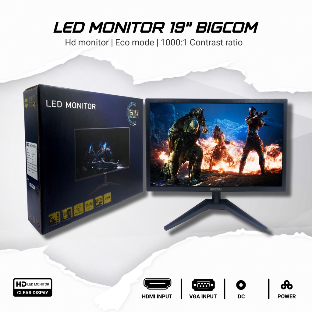 Promo Murah !!! Monitor LED Bigcom 19&quot; Inchi Port HDMI VGA