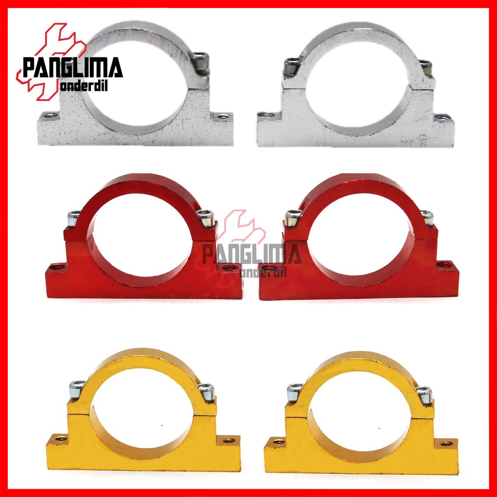 Klem Dudukan Spakbor Depan Universal Merah-Silver-Emas Kleman Bracket-Breket-Braket Spakboard Motor CNC 1 Set-2 Pcs