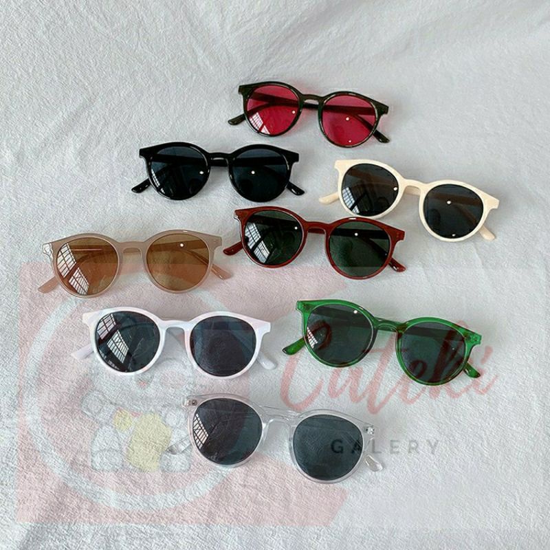 [CTK] PROMO AKSESORIS KOREAN INS HOT FASHION BULAT MATA KUCING KACAMATA HITAM WANITA / PRIA EYEWEAR SUNGLASSES MURAH