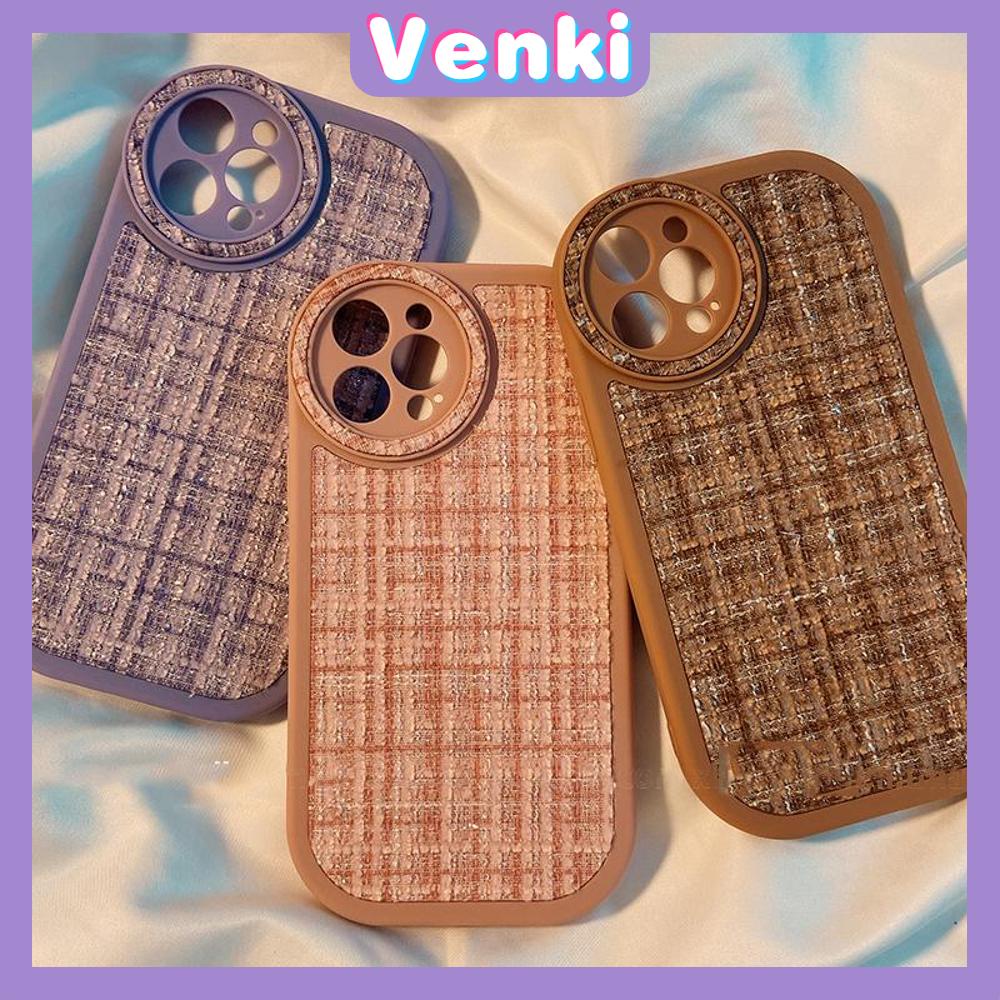 Case For iPhone 14 Series TPU Soft Simple Case Tweed Fabric Pink Black Purple Brown Case Camera Protection Shockproof Compatible For iPhone 14 13 12 11 Plus Pro Max 7 Plus X XR