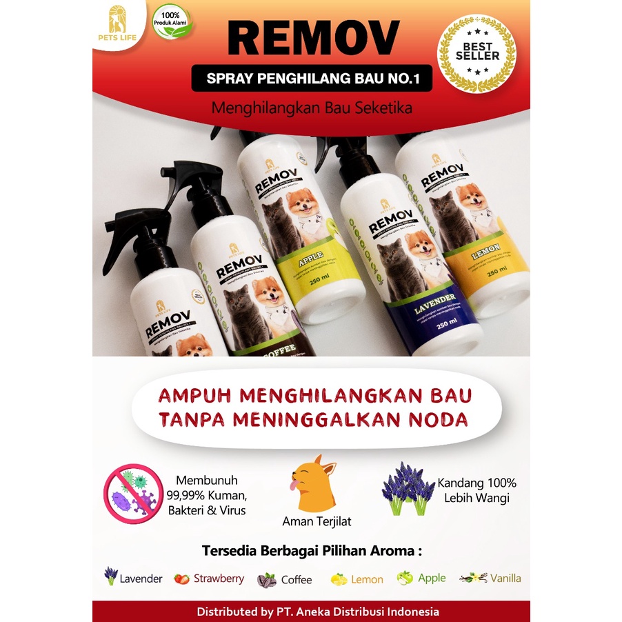 Remov spray penghilang bau pesing hewan 250ml