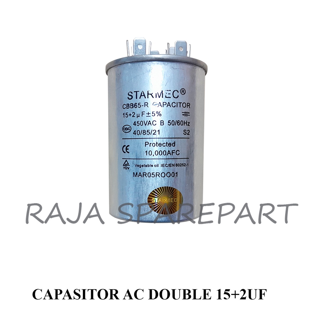 Capasitor Running AC Double 15+2UF