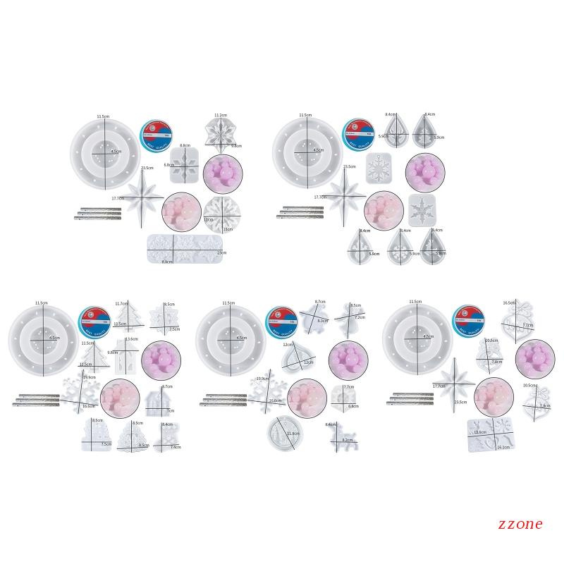 Set Cetakan Resin Epoksi Bentuk Kepingan Salju Natal Bahan Silikon Untuk Dekorasi Rumah