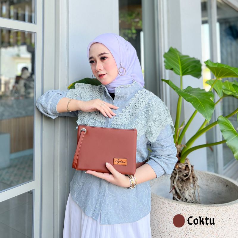 HAWA HANDBAG POUCH WANITA CHOCOLY BY AGHNIA