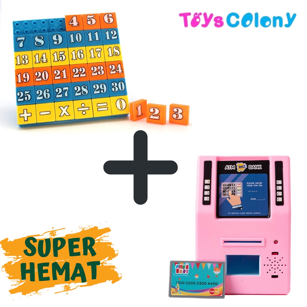 MINI ATM MAINAN DAN PUZZLE MAINAN BERHITUNG (PAKET HEMAT ISI 2 ITEM)