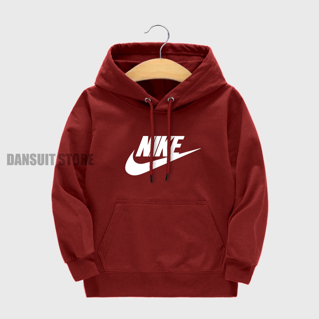 Sweater Hoodie Anak Laki-laki/Perempuan Usia 4-13 Tahun Hoodie Anak Motif Logo NIKE Bahan Tebal Premium