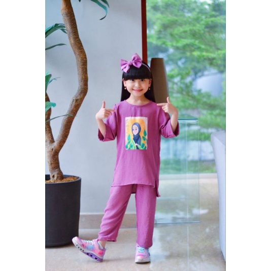 Baju Setelan Oneset Oversize Crinkle Anak Perempuan Cewek Bobokids Kekinian Viral Usia 5 6 7 8 Tahun