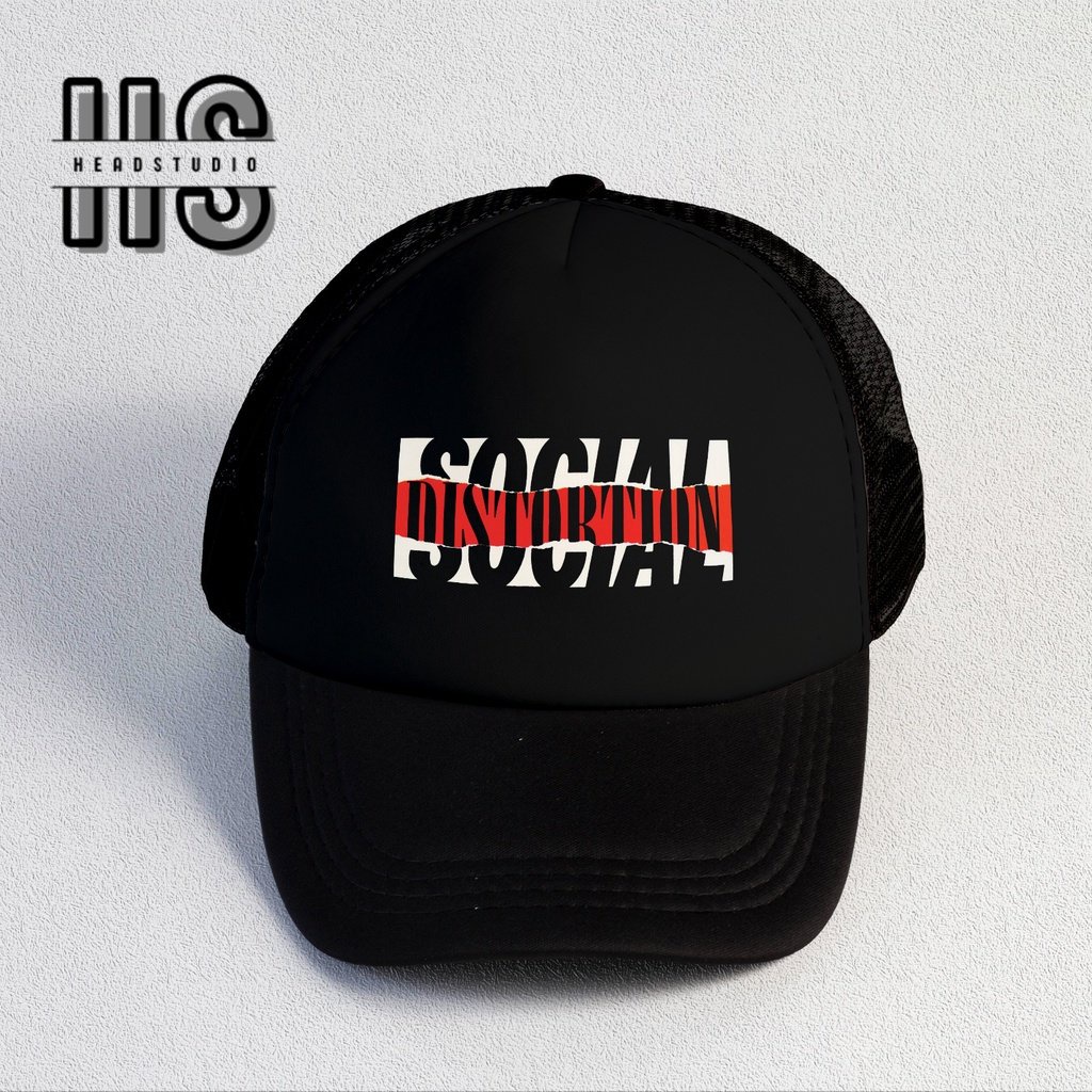 Social Distortion | Trucker Hat Best Seller | Topi Pria | Topi | Trucker | Topi Band | Baseball | Band | Topi Jaring | Topi Sablon | Head Studio