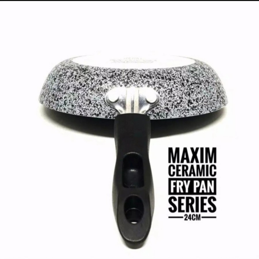 MAXIM CERAMIC WOK 30 CM TUTUP KACA ORI + 24CM FRYPAN BERGARANSI RESMI