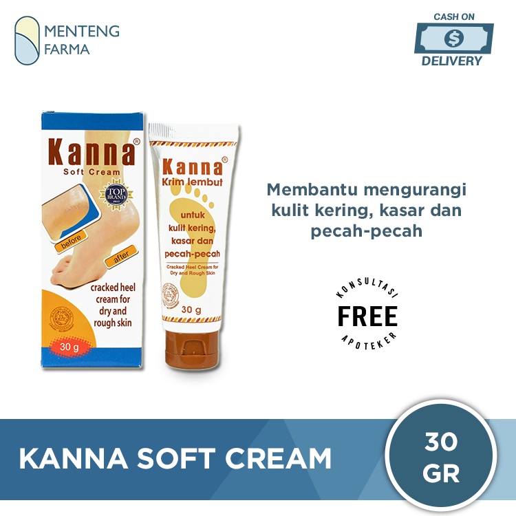 Kanna Soft Cream 30 Gram - Krim Lembut Untuk Kaki Kering, Kasar, Pecah - Pecah
